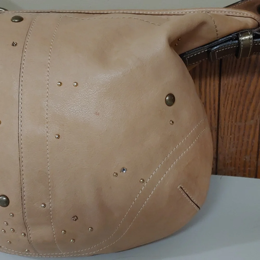 Coach Vanchetta Crystal Studded Leather Hobo Shoulder Bag - Picture 8 of 17